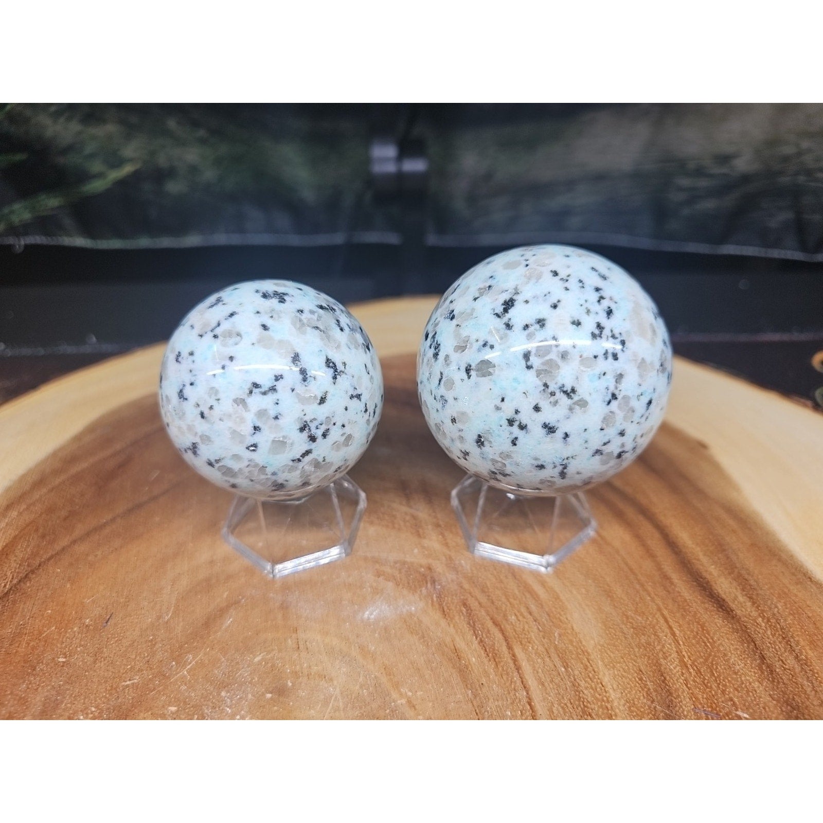 2Pcs A Set Of Natural Quartz Crystal Jasper Sphere Ball Polished 50-60mm &stand | Crystal Spheres & Eggs | Wiccan Center