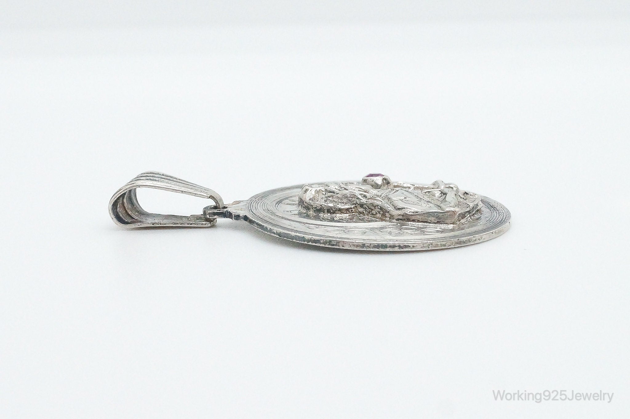 Vintage Ruby Religious Sterling Silver Pendant Charm | Jewelry > Necklaces > Pendants | Wiccan Center