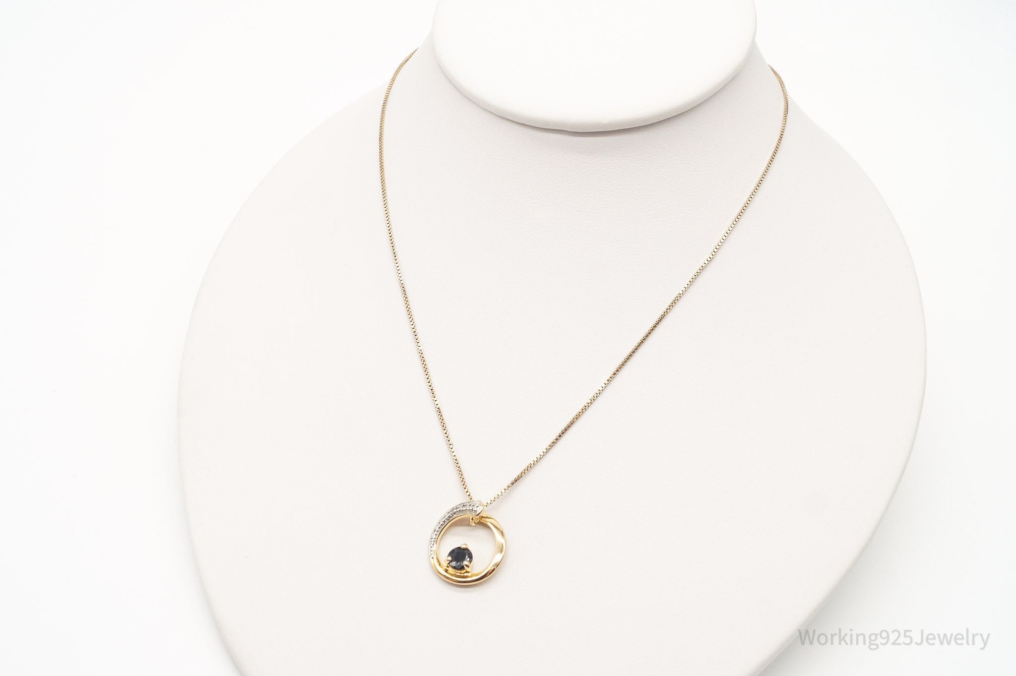 Designer Ross Simons Sapphires One Diamond Gold Vermeil Sterling Silver Necklace | Jewelry > Necklaces > Pendants | Wiccan Center