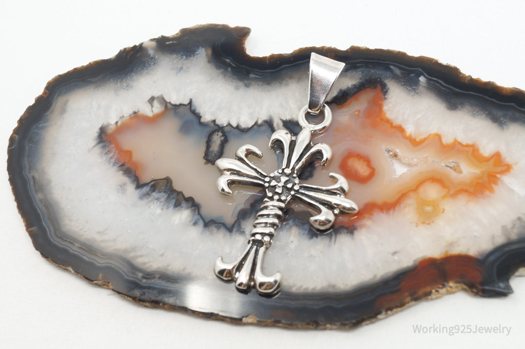 Vintage Large Cross Sterling Silver Necklace Pendant | Jewelry > Necklaces > Pendants | Wiccan Center