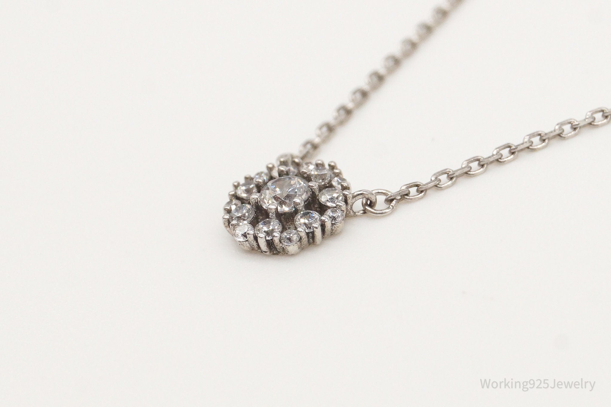 Vintage Cubic Zirconia Sterling Silver Necklace | Jewelry > Necklaces > Pendants | Wiccan Center