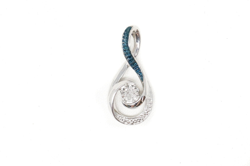 Vintage Blue Diamond Sterling Silver Necklace Pendant | Jewelry > Necklaces > Pendants | Wiccan Center
