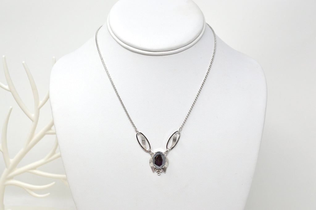 Vintage Designer Van Dell Hematite Sterling Silver Necklace - 16 Inch | Jewelry > Necklaces | Wiccan Center