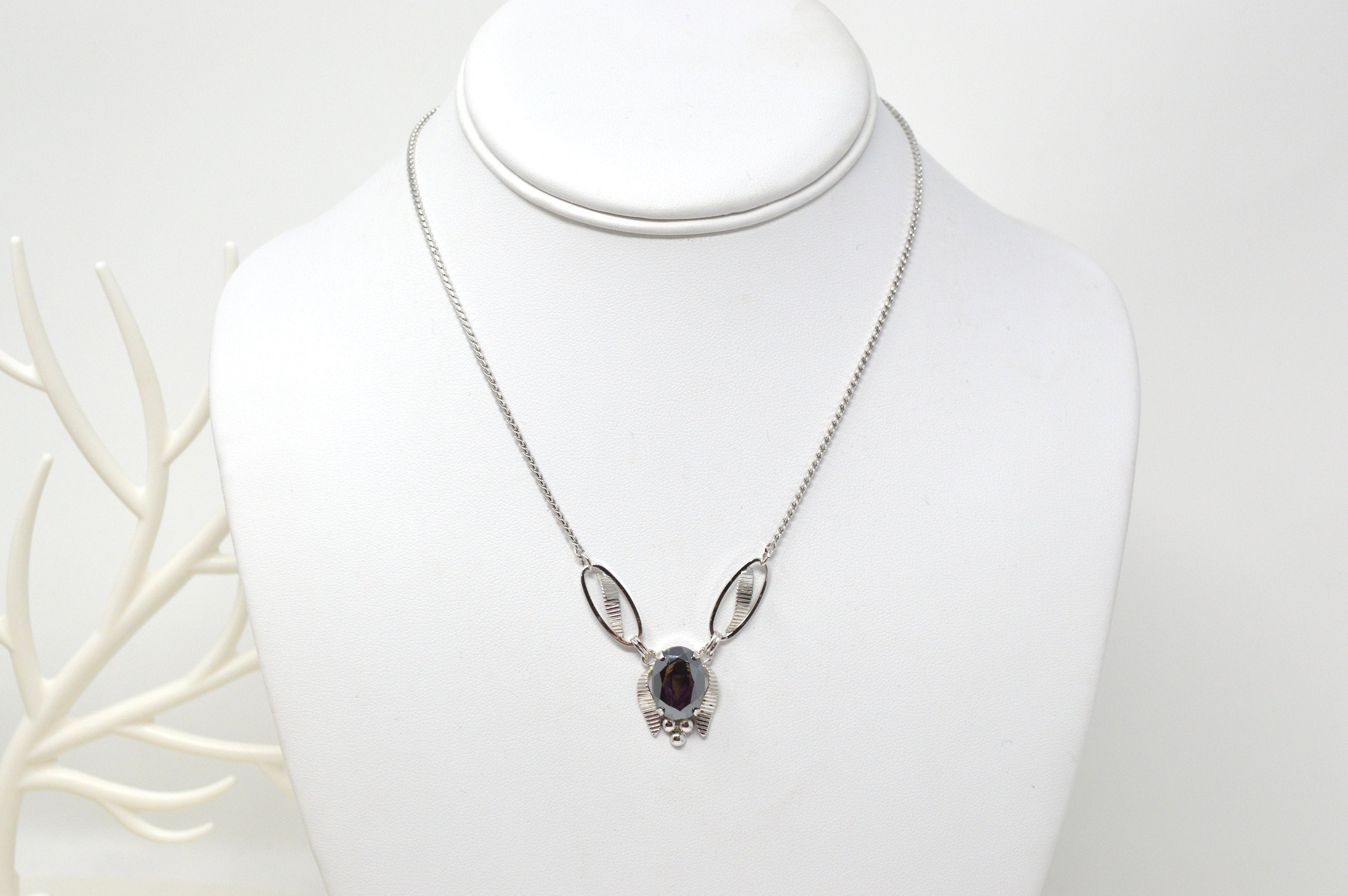Vintage Designer Van Dell Hematite Sterling Silver Necklace - 16 Inch | Jewelry > Necklaces | Wiccan Center
