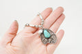 Vintage Native American Signed MV Turquoise Rope Sterling Silver Necklace | Jewelry > Necklaces > Pendants | Wiccan Center