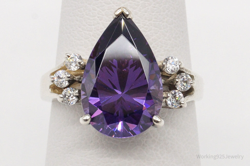 Vintage Purple & White Diamonique Sterling Silver Ring Size 6 | Jewelry > Rings | Wiccan Center