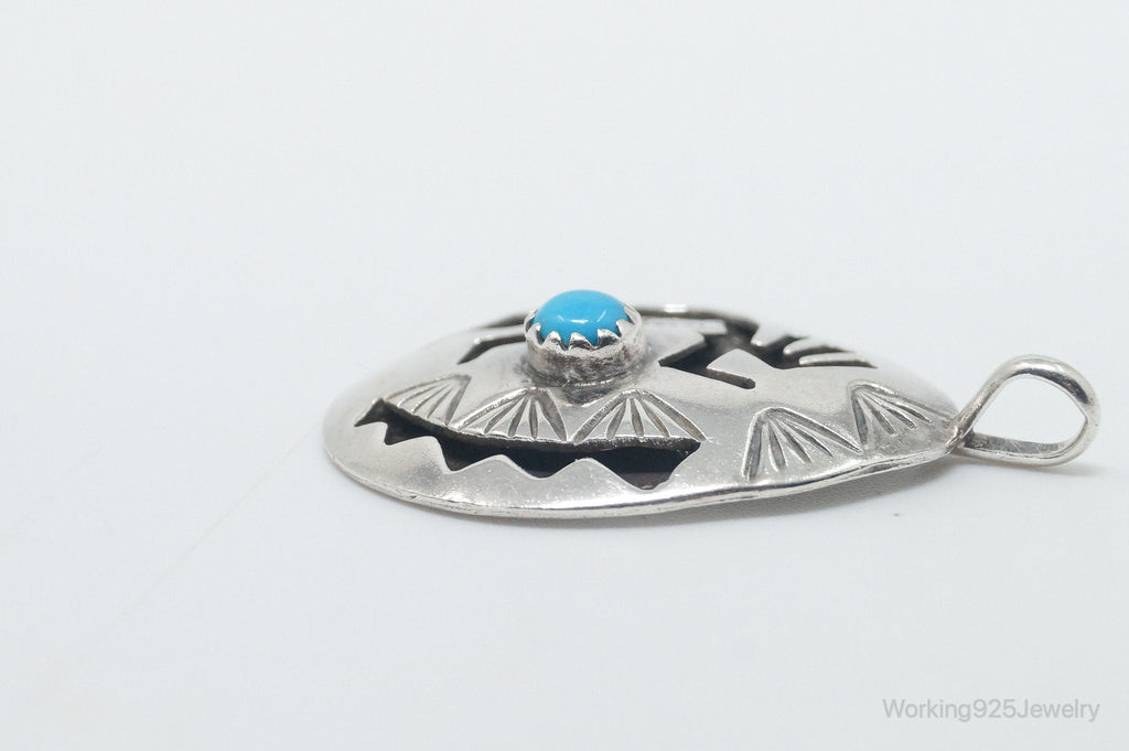 Vintage Handmade Native American Kokopelli Turquoise Sterling Silver Pendant | Jewelry > Necklaces > Pendants | Wiccan Center