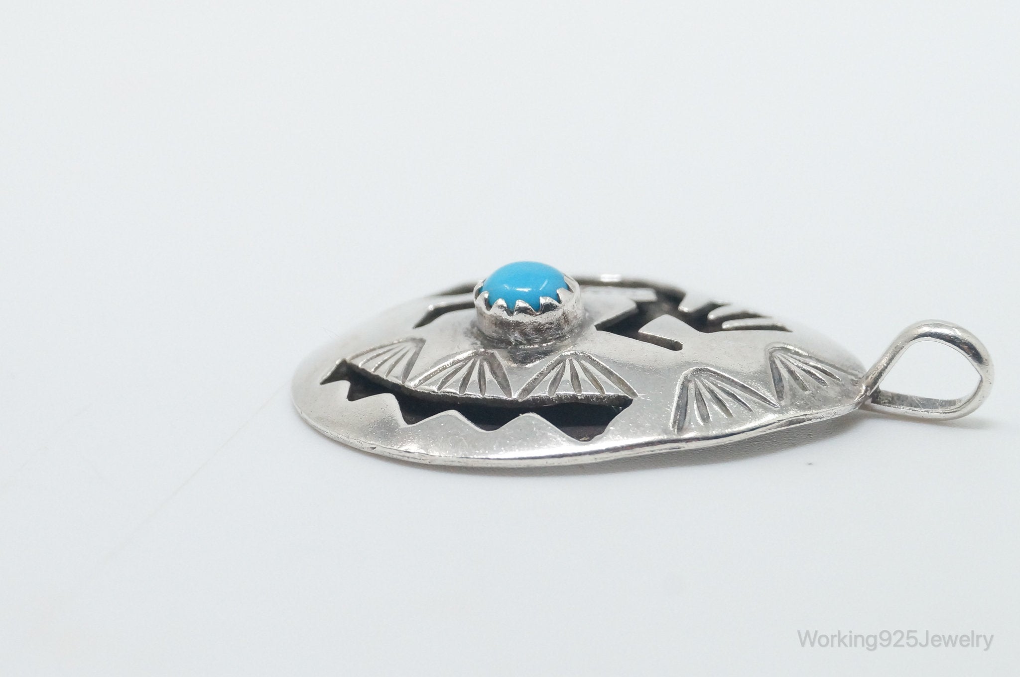 Vintage Handmade Native American Kokopelli Turquoise Sterling Silver Pendant | Jewelry > Necklaces > Pendants | Wiccan Center