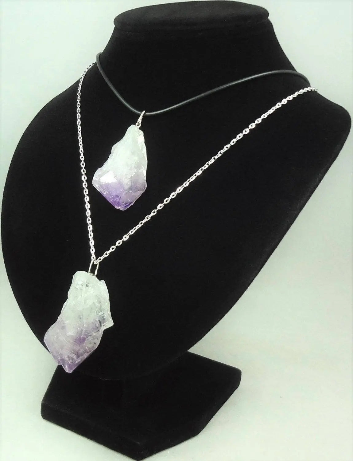 Raw Amethyst Crystal Point Pendant (Silver Ring) Rough Gemstone Jewelry Necklace Supply | Craft Supplies & Tools > Beads, Gems & Cabochons > Charms & Pendants > Pendants | Wiccan Center
