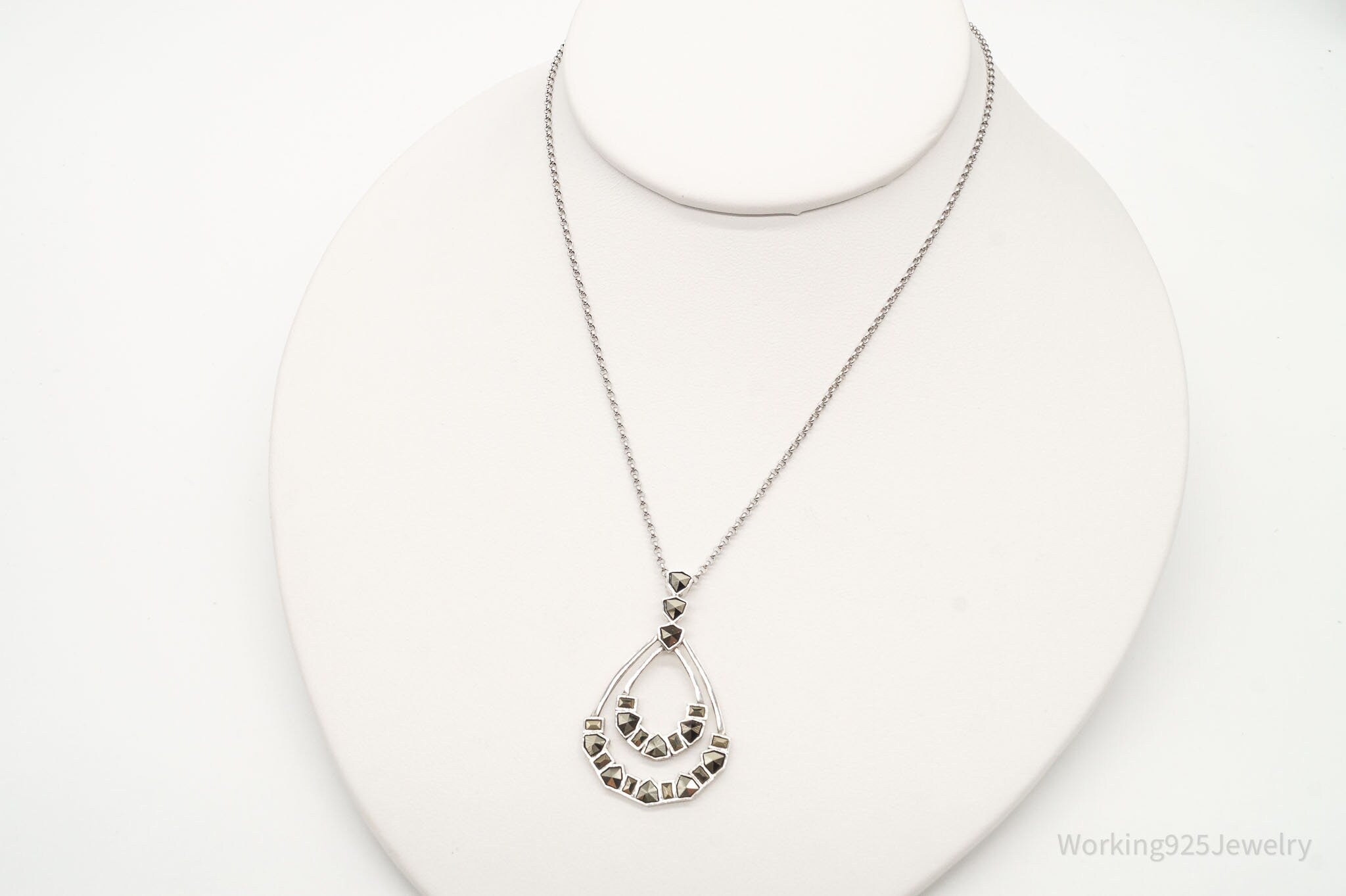 Vintage Designer Judith Jack Marcasite Sterling Silver Necklace | Jewelry > Necklaces > Pendants | Wiccan Center