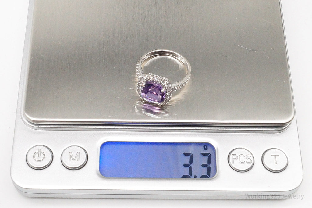 Vintage Amethyst Cubic Zirconia Sterling Silver Ring - Size 6.75 | Jewelry > Rings | Wiccan Center