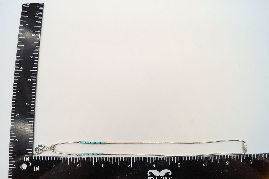 Vintage Native America Turquoise Dancing Kokopelli Sterling Silver Necklace | Jewelry > Necklaces > Pendants | Wiccan Center