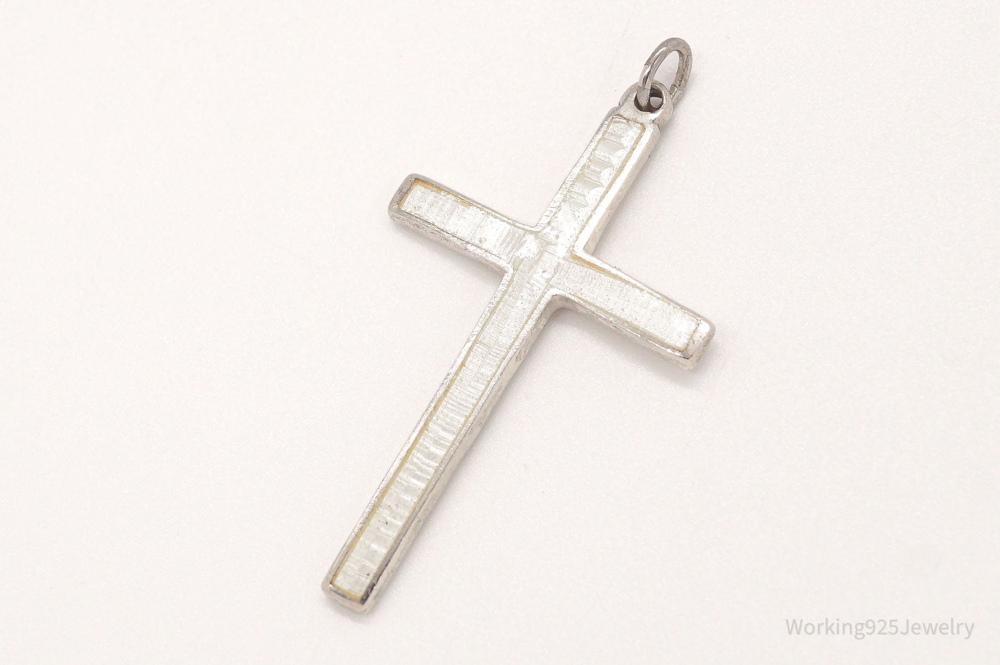 Vintage Large White Enamel Siam Sterling Silver Pendant | Jewelry > Necklaces > Pendants | Wiccan Center