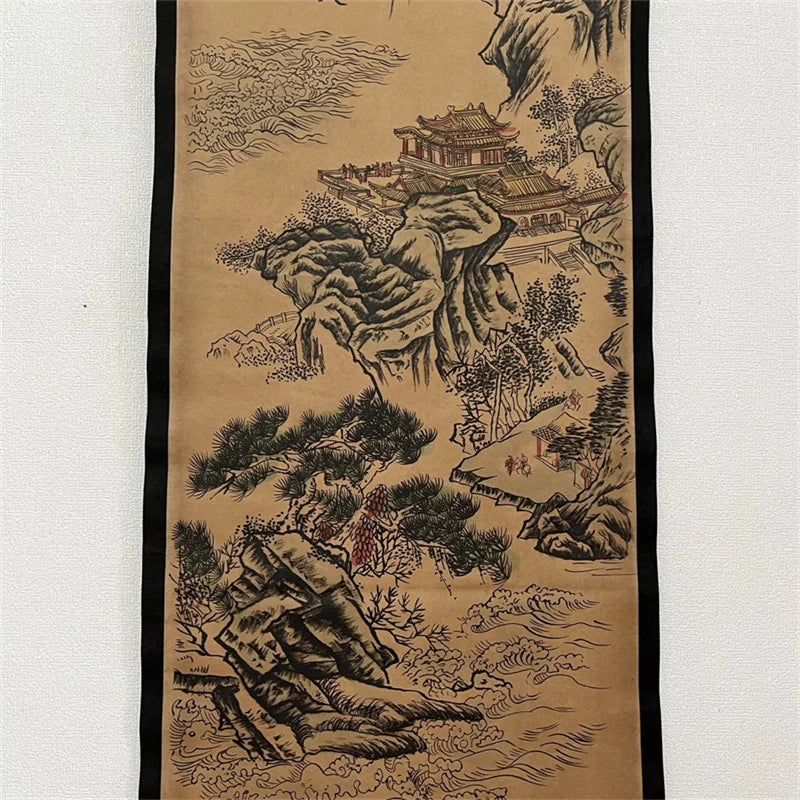 Chinese Ancient Paper Calligraphy Paintings Scrolls, Poems Famous Calligraphy landscape artists Four Map Art Decorative