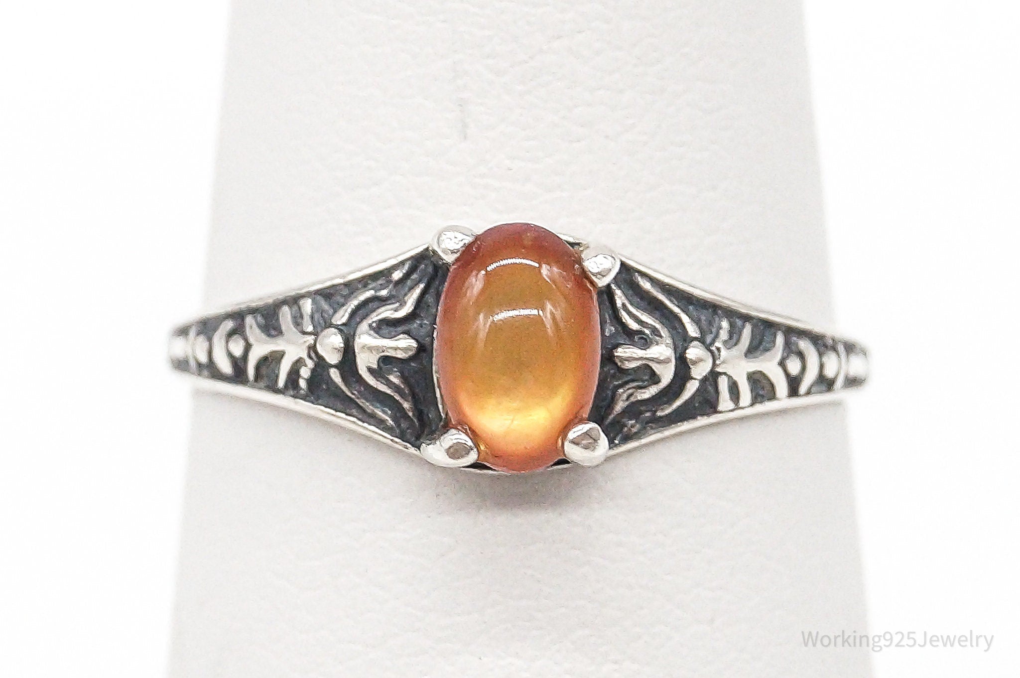 Antique Designer WMCO Orange Paua Shell Sterling Silver Ring - Size 6 | Jewelry > Rings | Wiccan Center