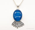 Vintage Deep Blue Chalcedony Sterling Silver Necklace | Jewelry > Necklaces > Pendants | Wiccan Center