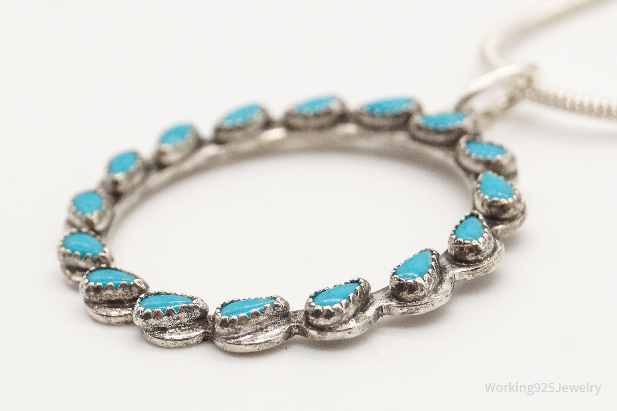 Vintage Native American Turquoise Sterling Silver Necklace | Jewelry > Necklaces > Pendants | Wiccan Center