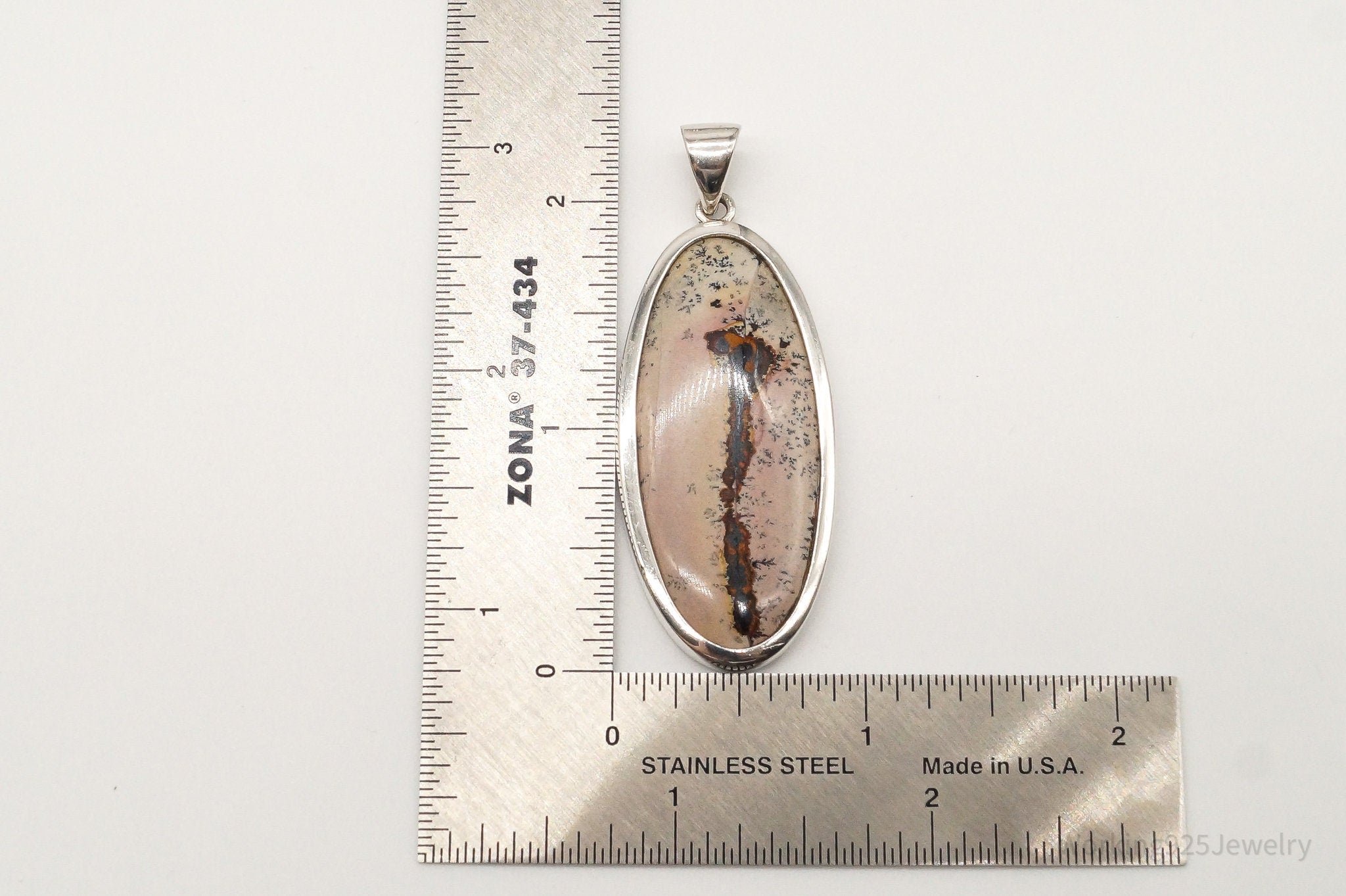 Vintage Long Dendrite Jasper Sterling Silver Pendant | Jewelry > Necklaces > Pendants | Wiccan Center