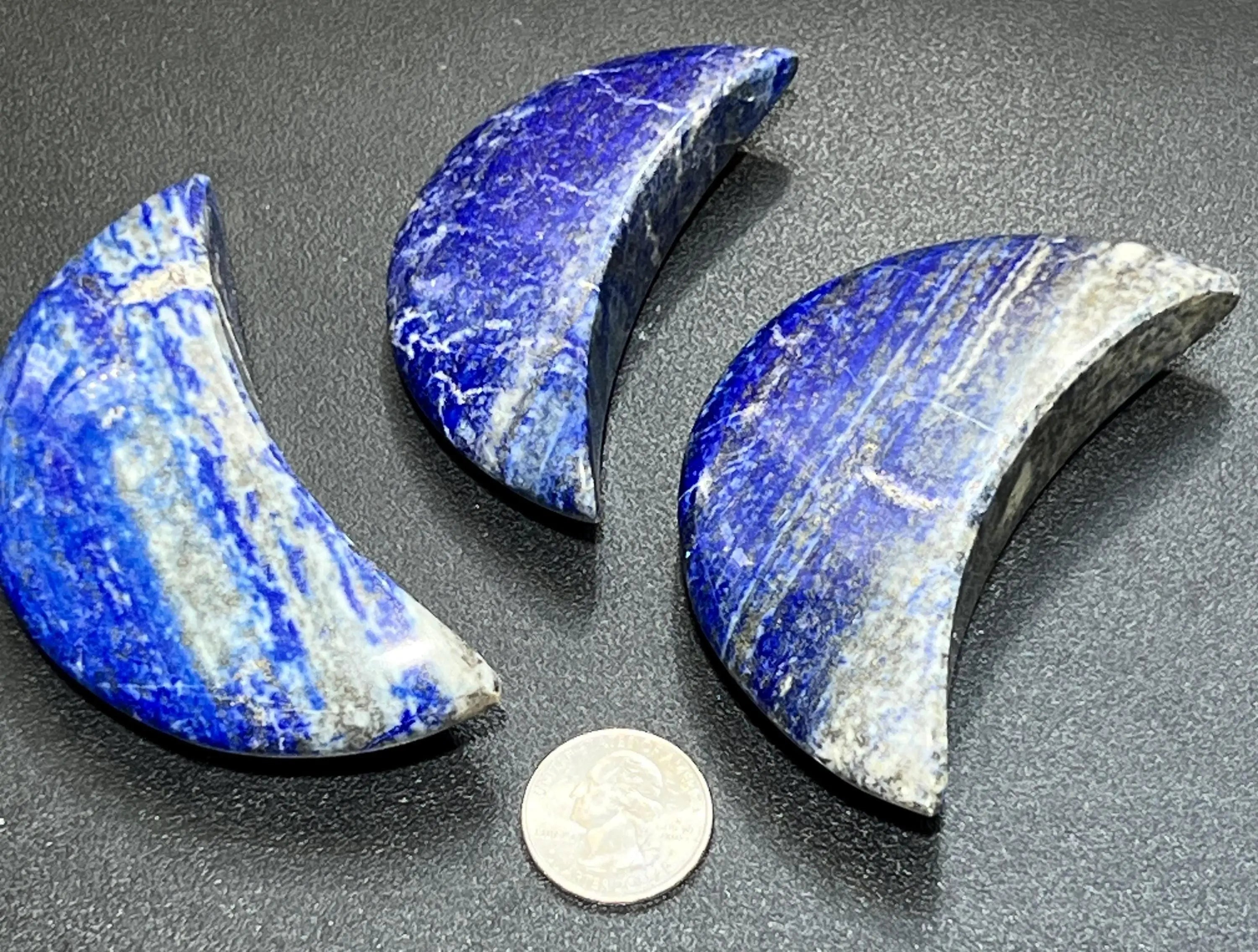 Lapis Lazuli Crescent Moon Carving | Home & Living > Home Decor > Home Accents > Rocks & Geodes | Wiccan Center