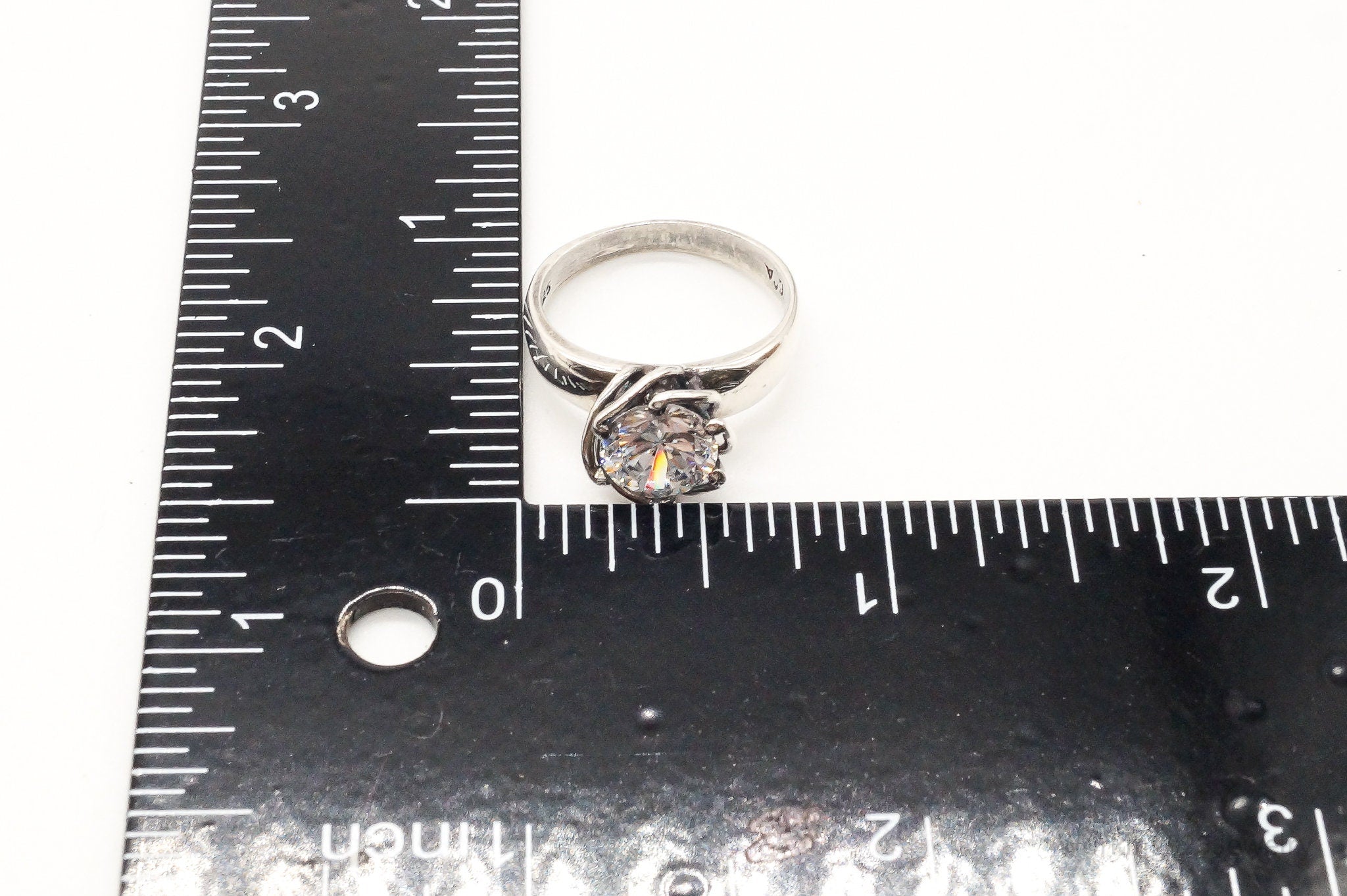Vintage Cubic Zirconia Sterling Silver Ring - Size 7.75 | Jewelry > Rings | Wiccan Center