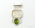 Large Vintage Rainbow Glass Peridot Sterling Silver Pendant | Jewelry > Necklaces > Pendants | Wiccan Center