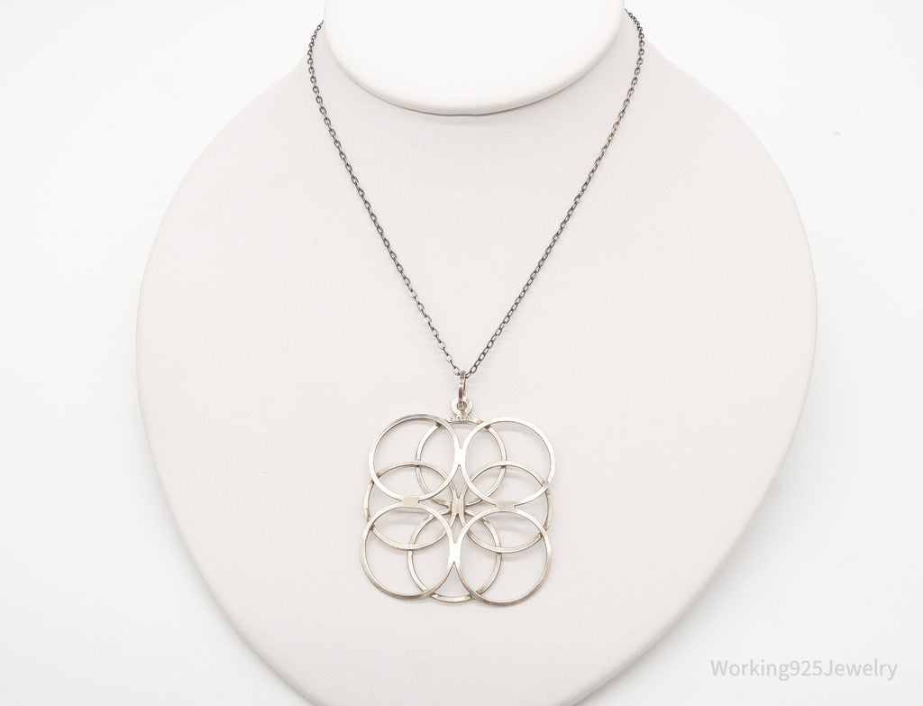 Vintage Modernist Linked Circles Sterling Silver Pendant - 835S Silver Chain | Jewelry > Necklaces > Pendants | Wiccan Center