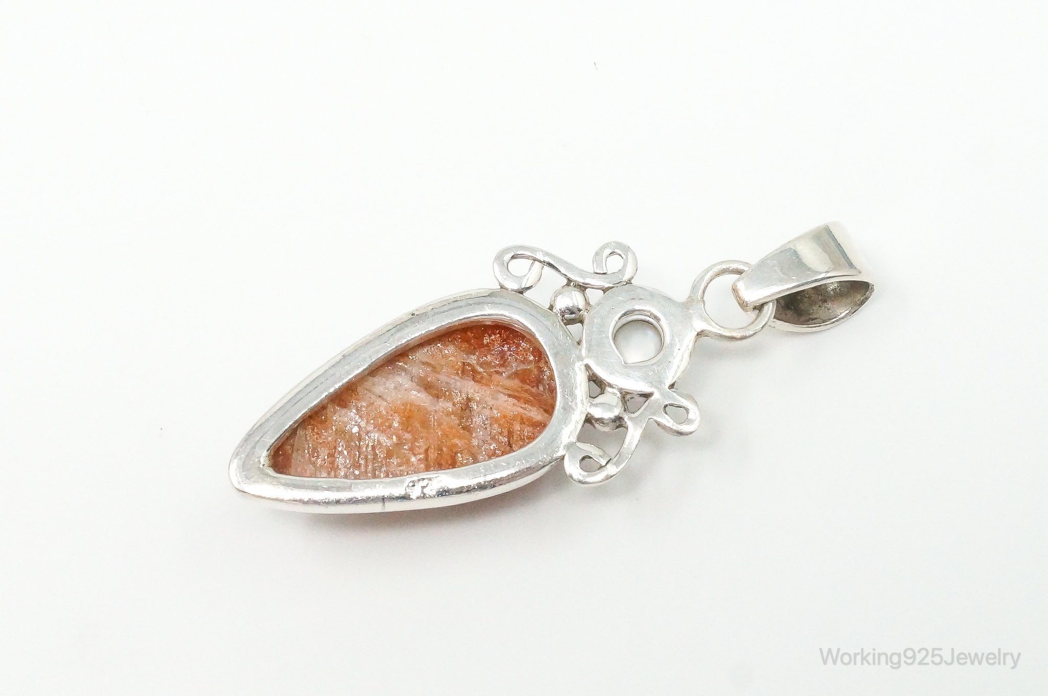 Large Vintage Sunstone Pearl Sterling Silver Pendant | Jewelry > Necklaces > Pendants | Wiccan Center