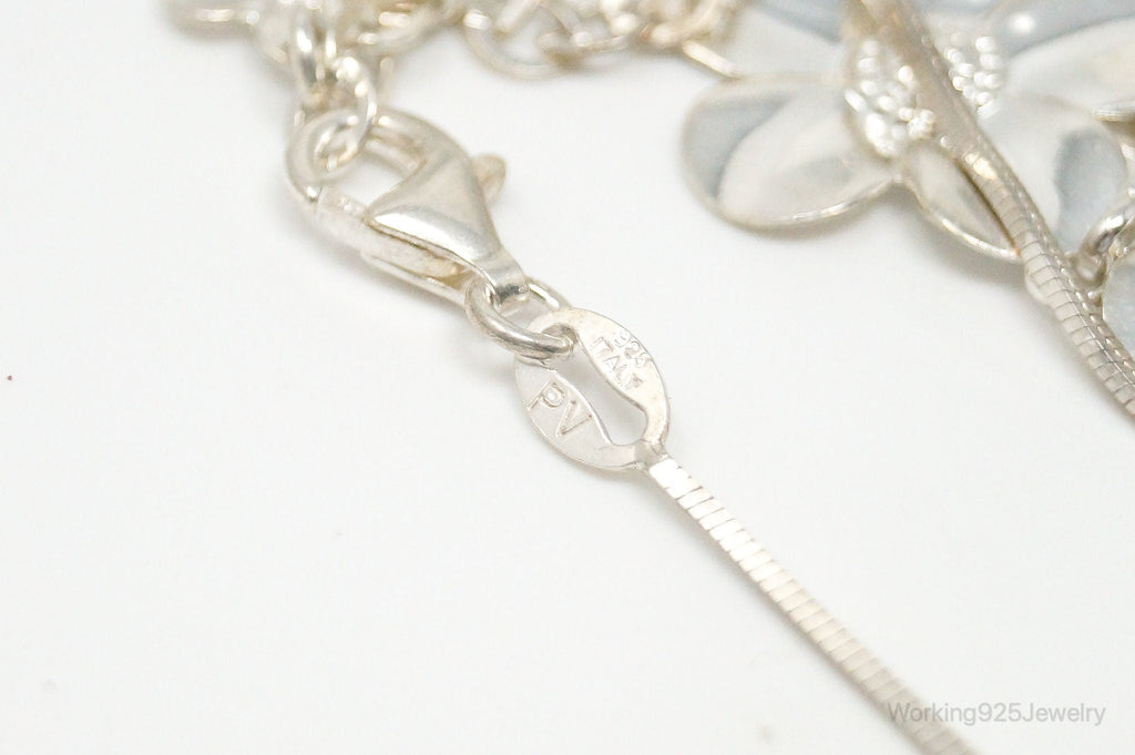 Vintage Italian Designer Paola Valentini Flowers Bib Sterling Silver Necklace | Jewelry > Necklaces > Pendants | Wiccan Center