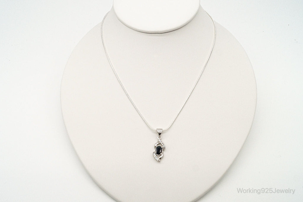 Sapphire Cubic Zirconia Sterling Silver Necklace | Jewelry > Necklaces > Pendants | Wiccan Center