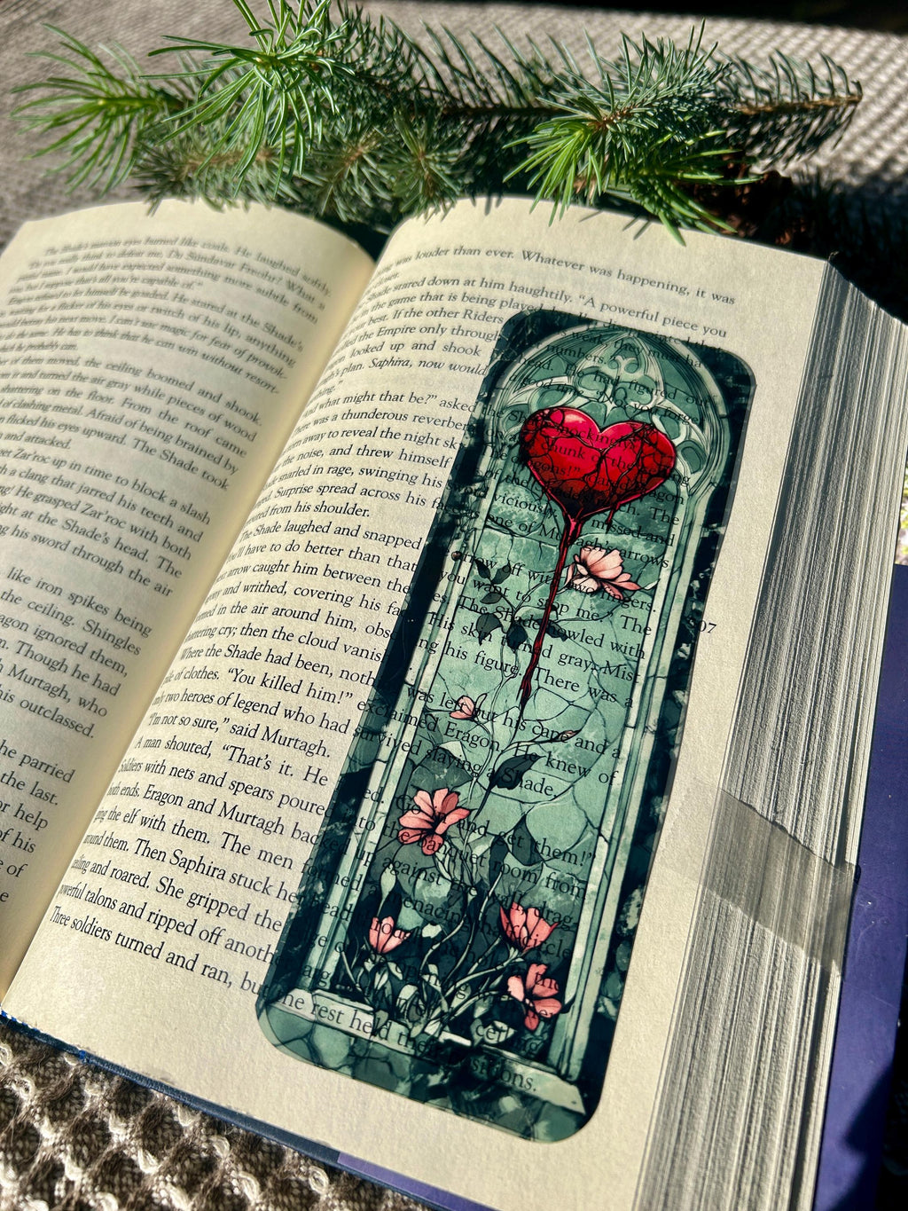 Gothic Anatomical Heart & Wildflower Bookmark – Romantic Dark Academia Book Accessory | | Wiccan Center