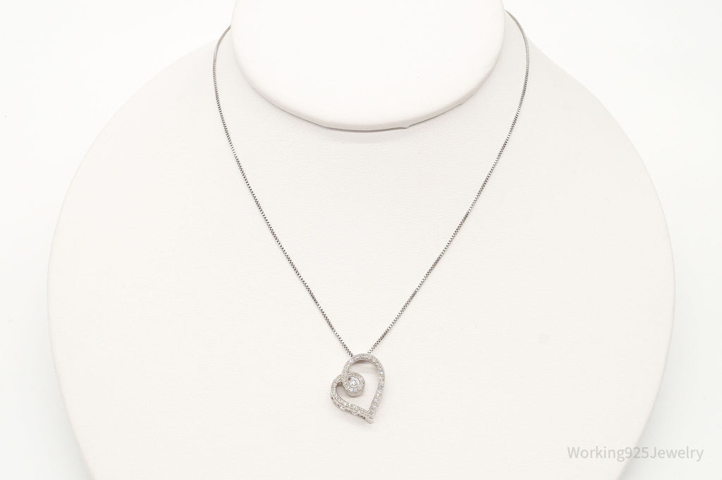 Vintage Diamond Heart Sterling Silver Necklace | Jewelry > Necklaces > Pendants | Wiccan Center