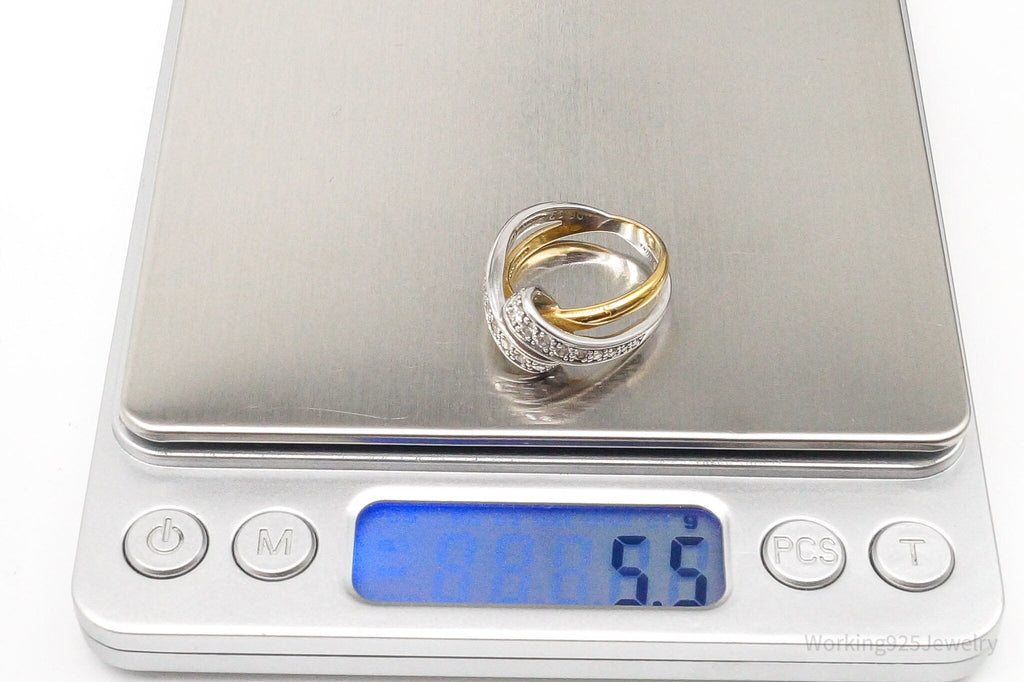 Vintage Cubic Zirconia Gold Vermeil Sterling Silver Ring - Size 7.25 | Jewelry > Rings | Wiccan Center