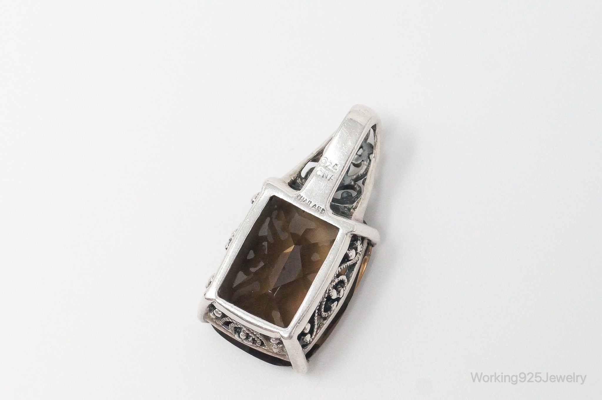 Vintage Designer CNA Large Smoky Topaz Sterling Silver Pendant | Jewelry > Necklaces > Pendants | Wiccan Center