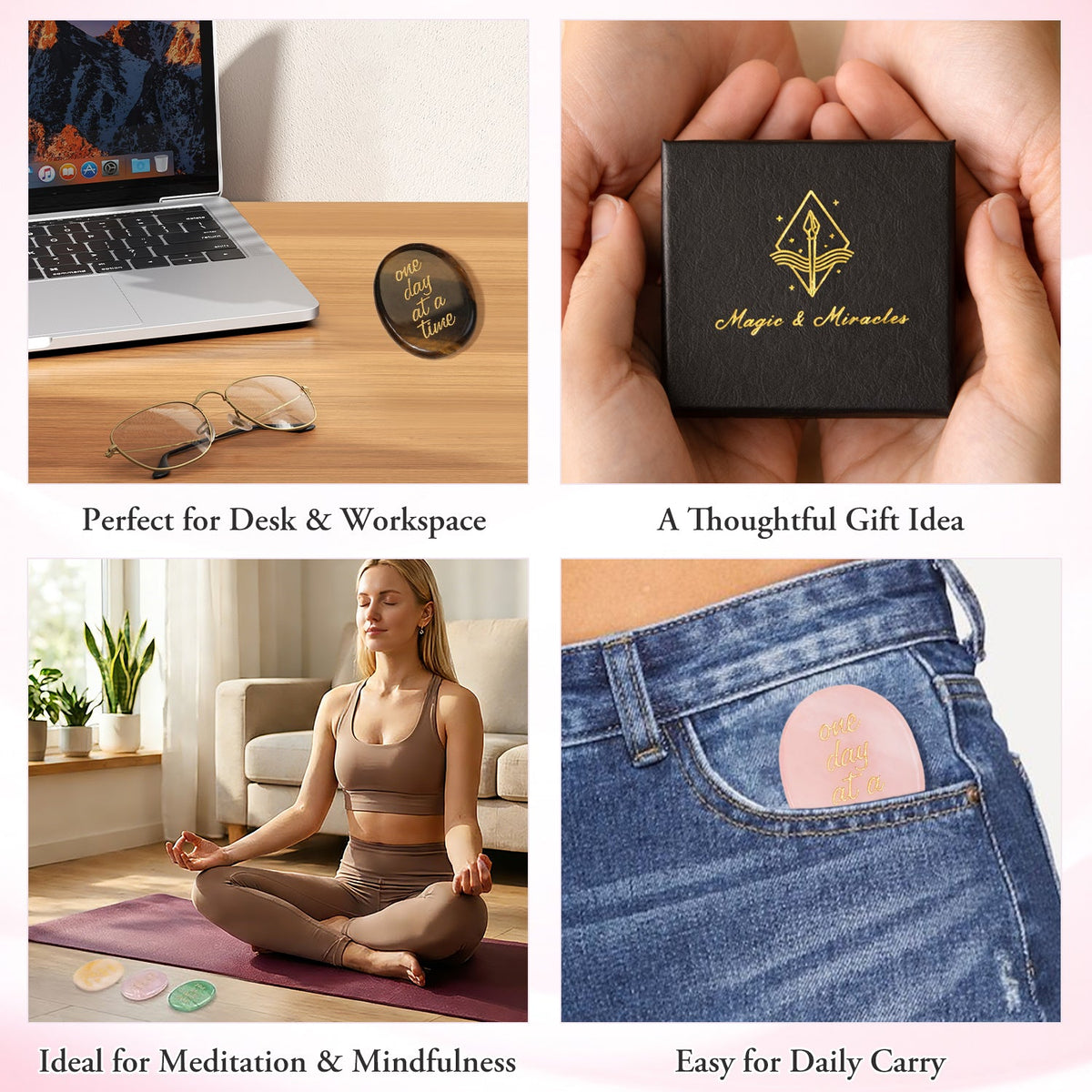 One Day at a Time Pocket Crystal Stone | Crystal Stone | Wiccan Center