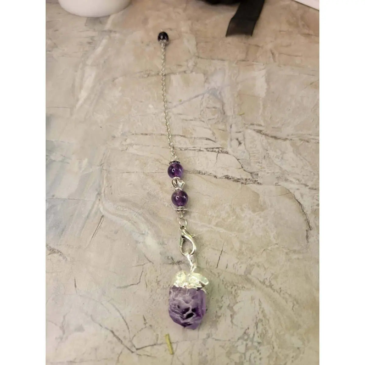 Natural Raw Rose Quartz, Amethyst Quartz Dowsing Pendulum | | Wiccan Center