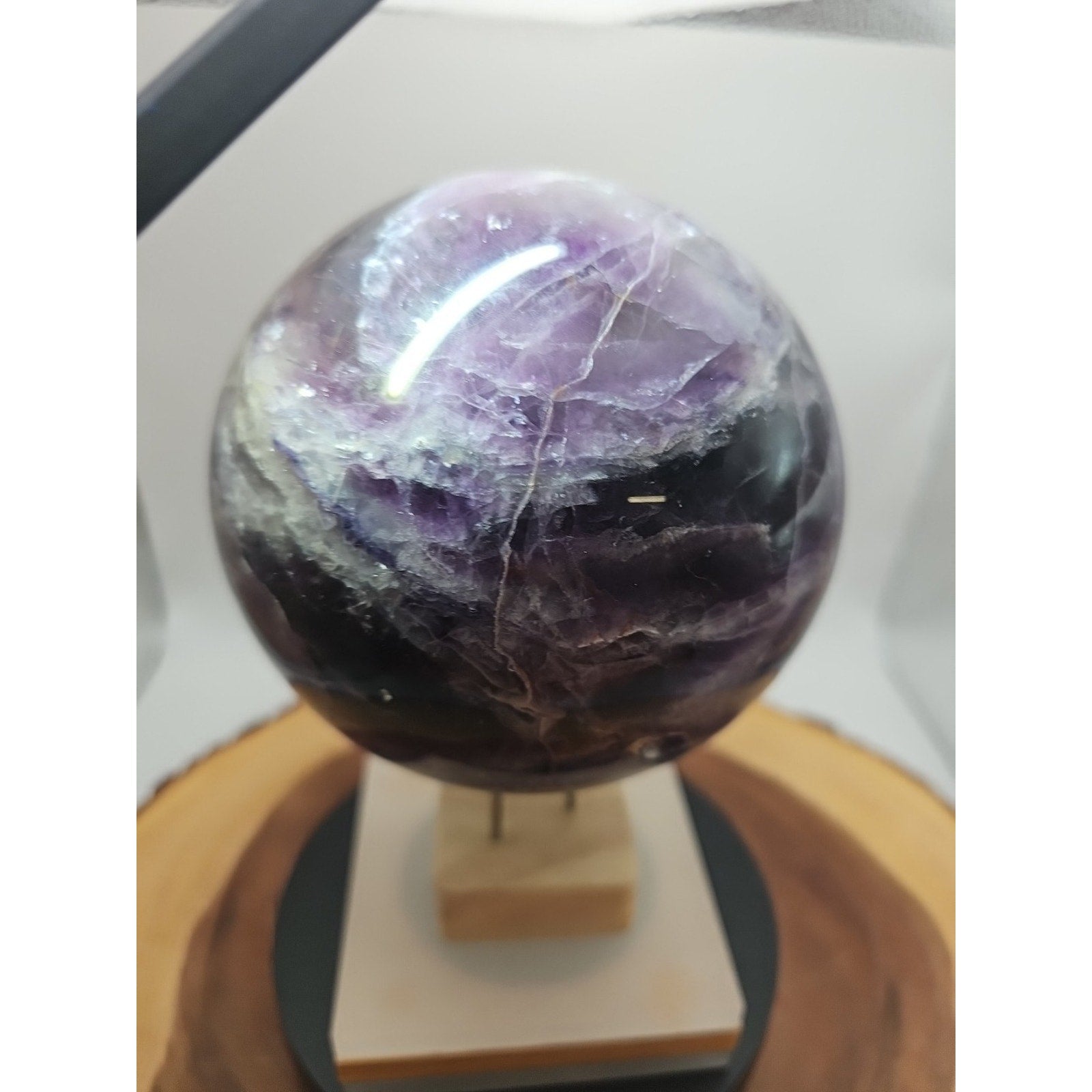 Large Rainbow Fluorite Quartz Crystal Sphere — 6.4 inches, Polished | CrystalCloud Company | Crystal Spheres & Eggs | Wiccan Center