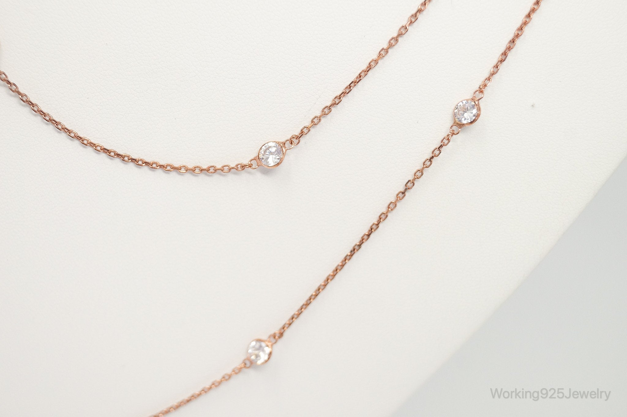 Vintage Rose Gold Vermeil Cubic Zirconia Sterling Silver Necklace | Jewelry > Necklaces > Pendants | Wiccan Center