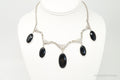 Antique Black Onyx Art Deco Silver Bib Necklace | Jewelry > Necklaces > Pendants | Wiccan Center