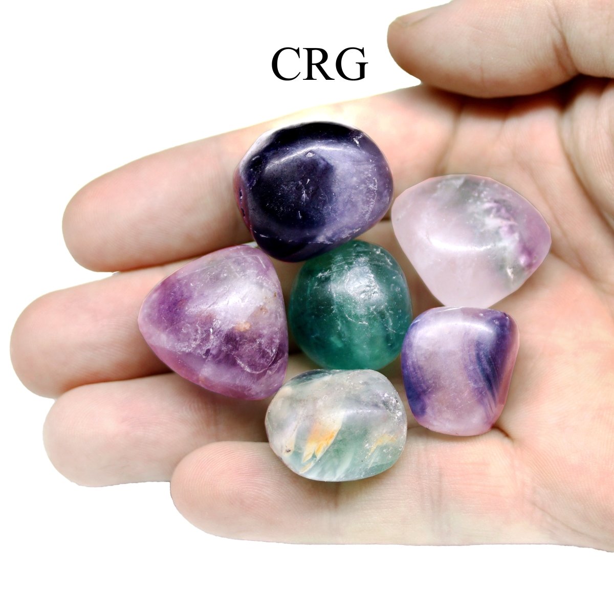 5 LB. LOT - Tumbled Not Polished Rainbow Fluorite / .5"-1.5" avg.