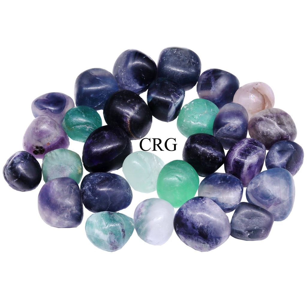 5 LB. LOT - Tumbled Not Polished Rainbow Fluorite / .5"-1.5" avg.