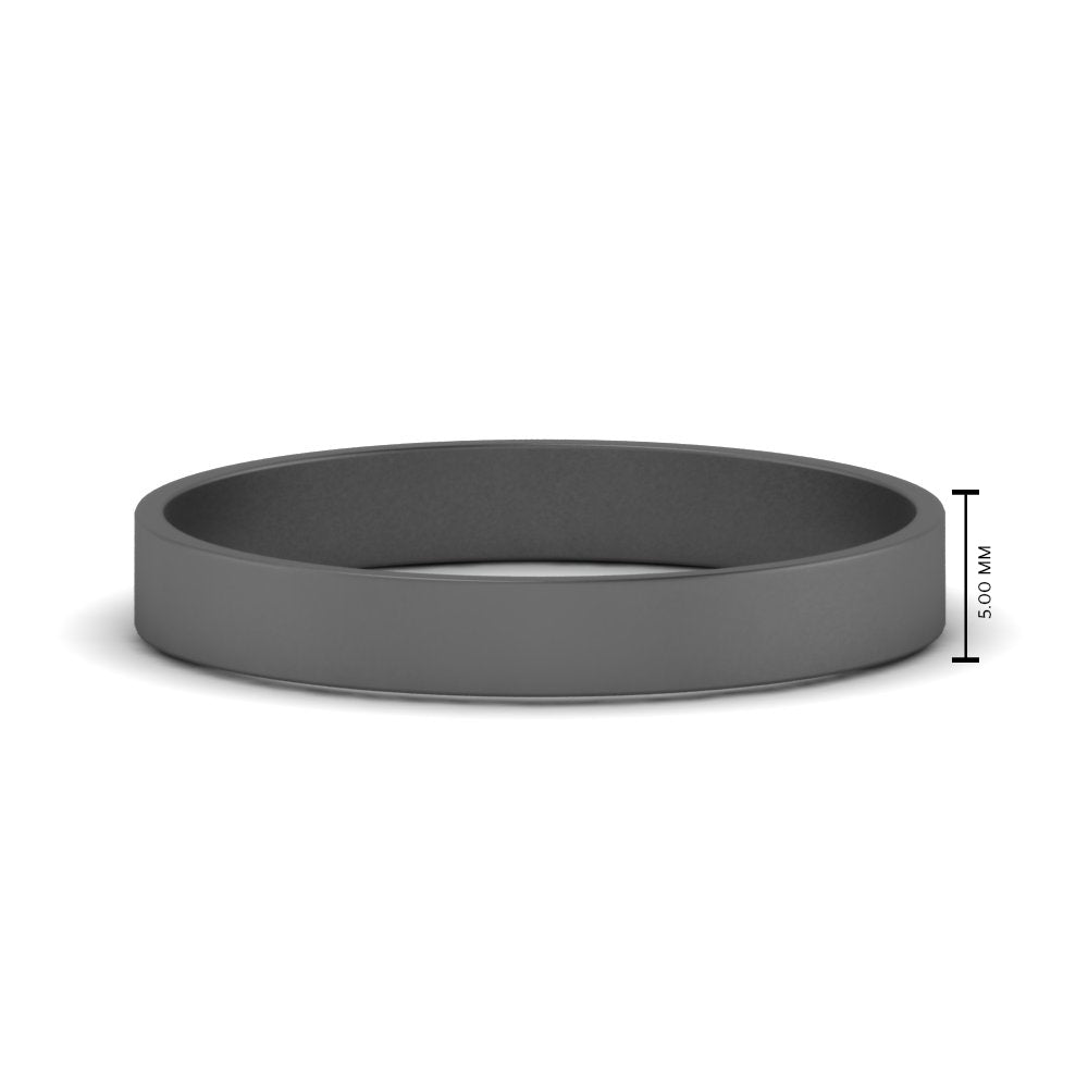 5 mm Flat Gold Wedding Band