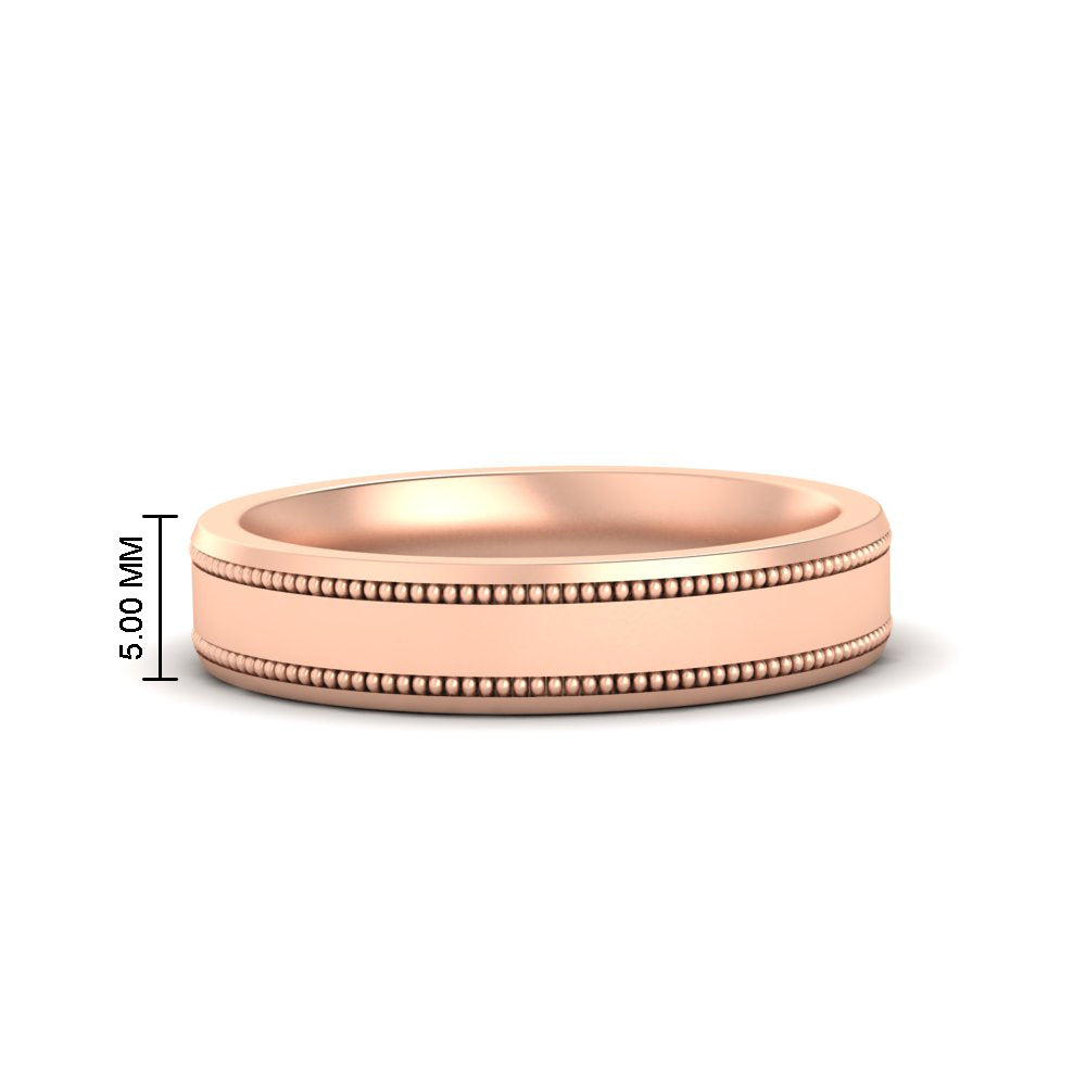 5 mm Mens Band Double Milgrain
