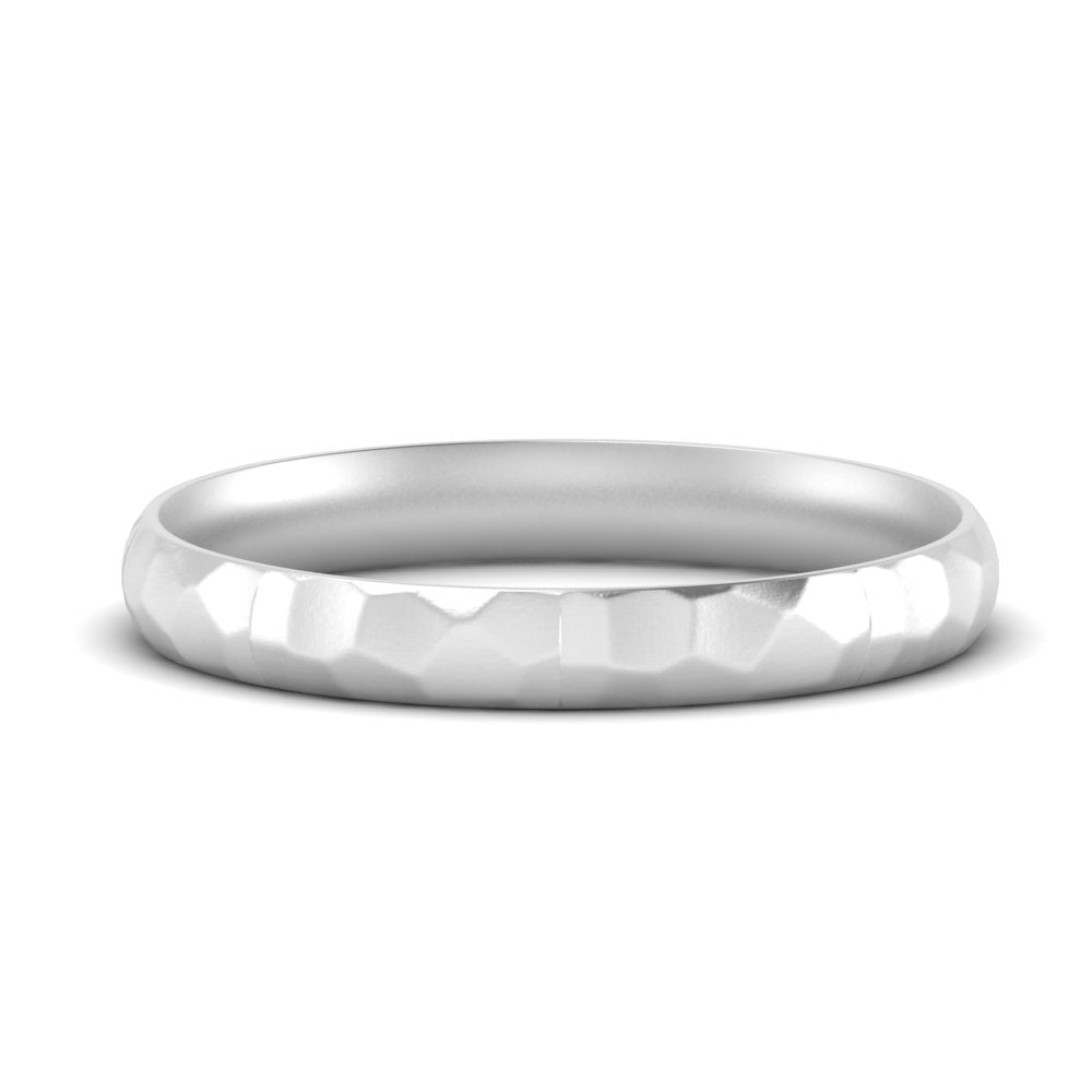 5 mm Mens Hammered Comfort Fit Wedding Band