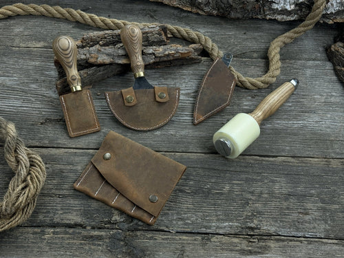 5-Piece Leather Working Tool Set With Nylon Mallet | Tool Sets | Wiccan Center