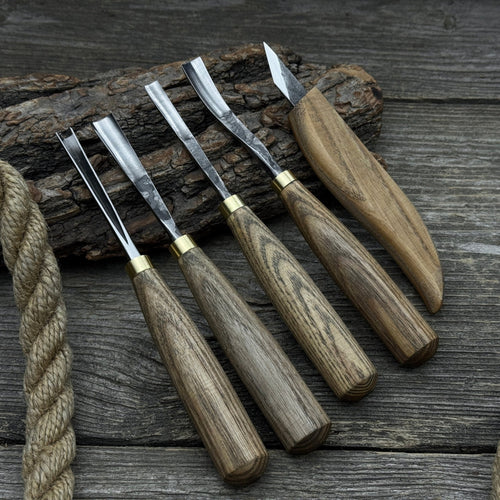5-Piece Wood Carving Set – Whittling Knife & Gouges | Tool Sets | Wiccan Center