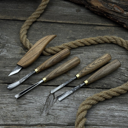 5-Piece Wood Carving Set – Whittling Knife & Gouges | Tool Sets | Wiccan Center