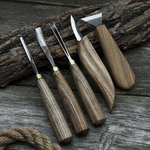 5-Piece Wood Carving Tool Set – Carving Knives, Chisels & Gouges | Tool Sets | Wiccan Center