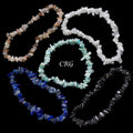 Mixed Gemstone Chip Bead Stretch Bracelets (4 To 7 mm) (5 Pieces)