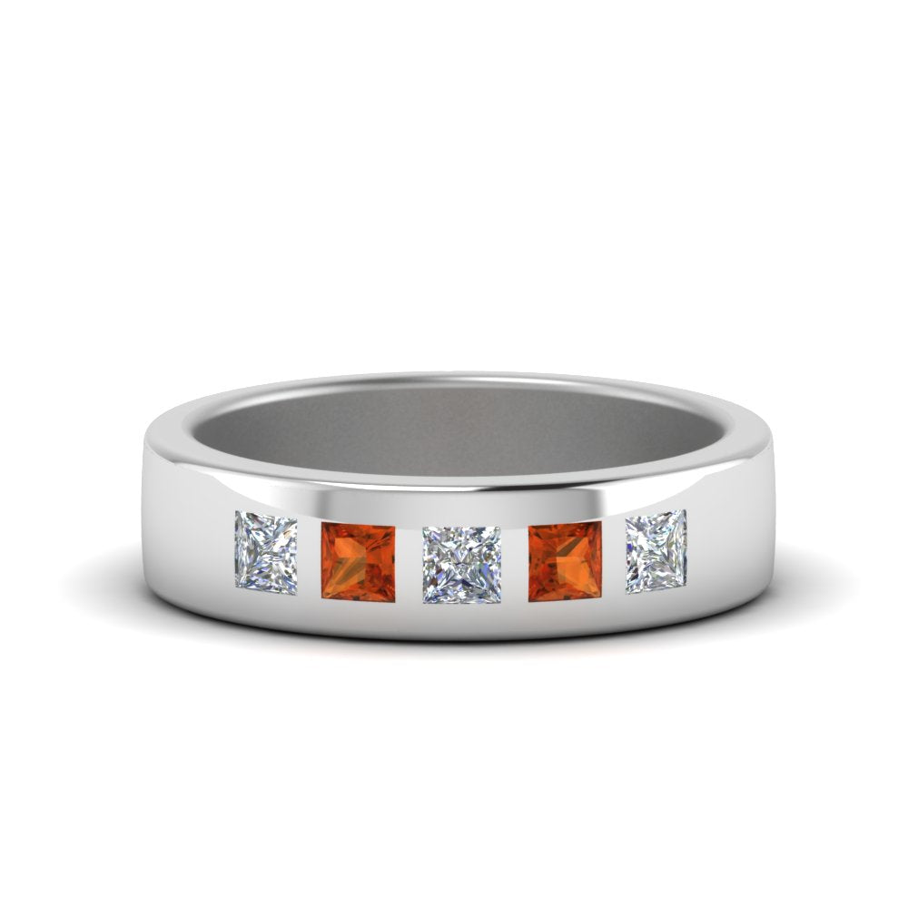 Flat Flush Set Mens Wedding Band