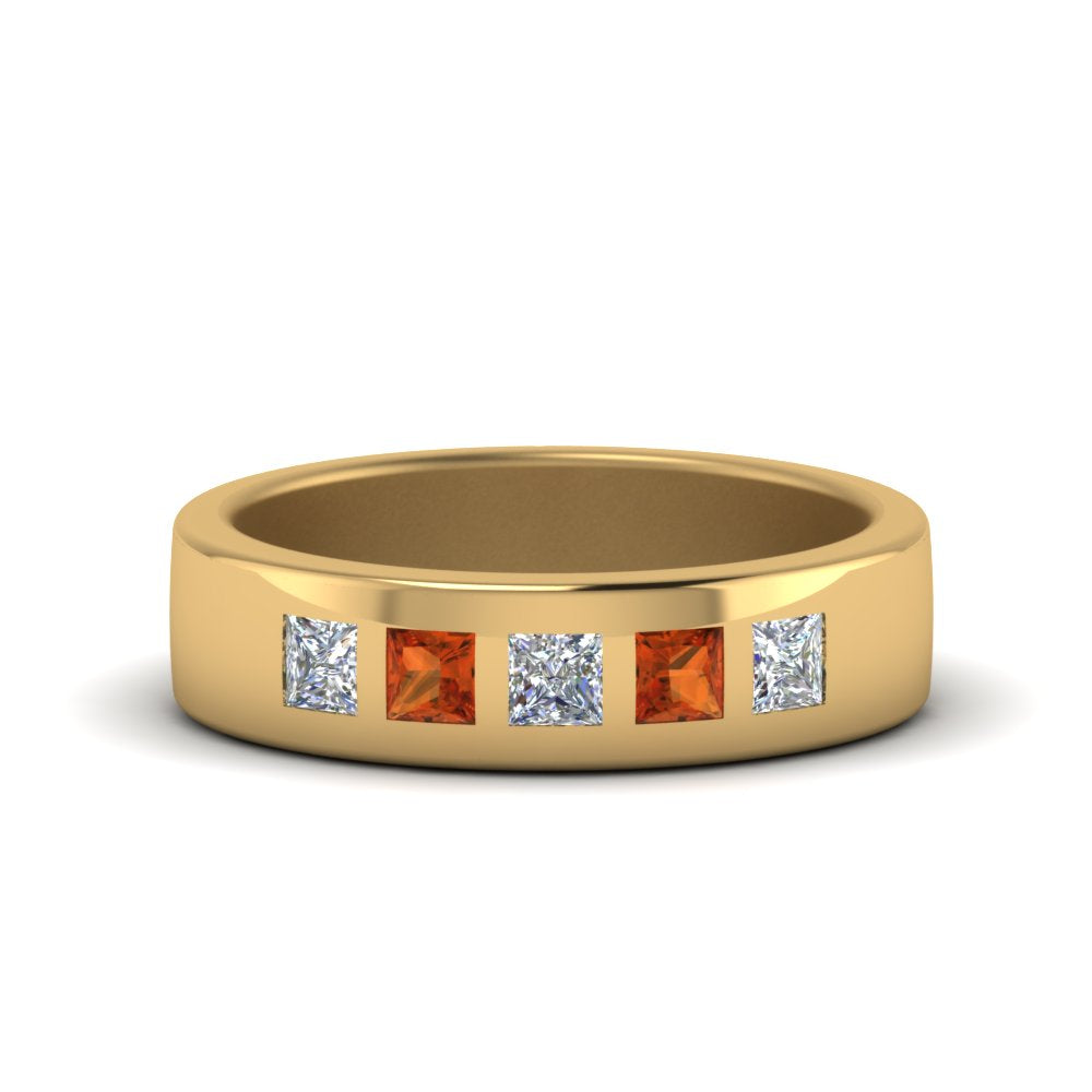 Flat Flush Set Mens Wedding Band